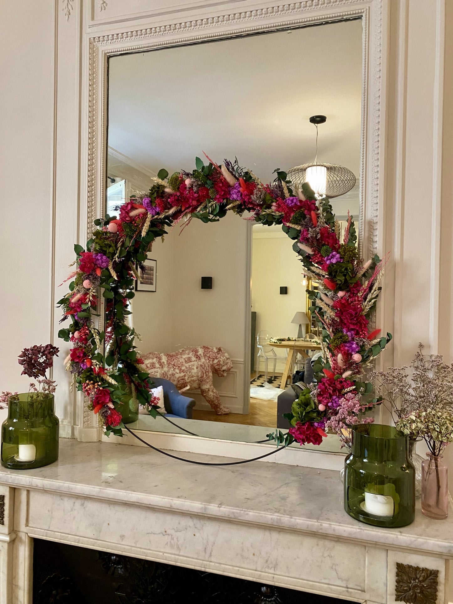 Couronne XXL Violet | Rose | Vert _ Les Mains dans les Fleurs