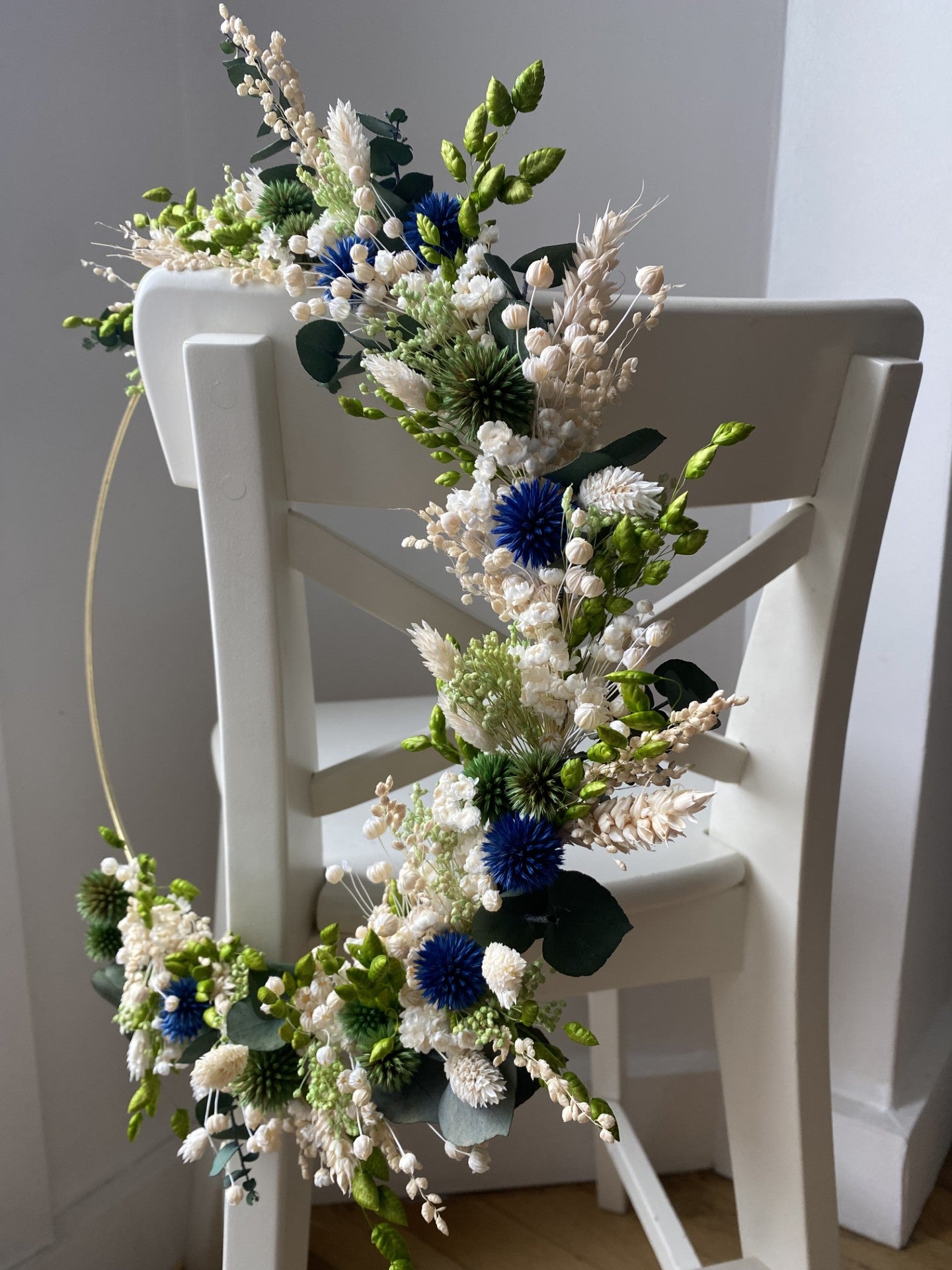 Couronne Moyen Modèle Vert | Blanc | Bleu _ Les Mains dans les Fleurs