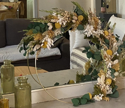 Couronne Moyen Modèle Vert | Jaune | Blanc _ Les Mains dans les Fleurs