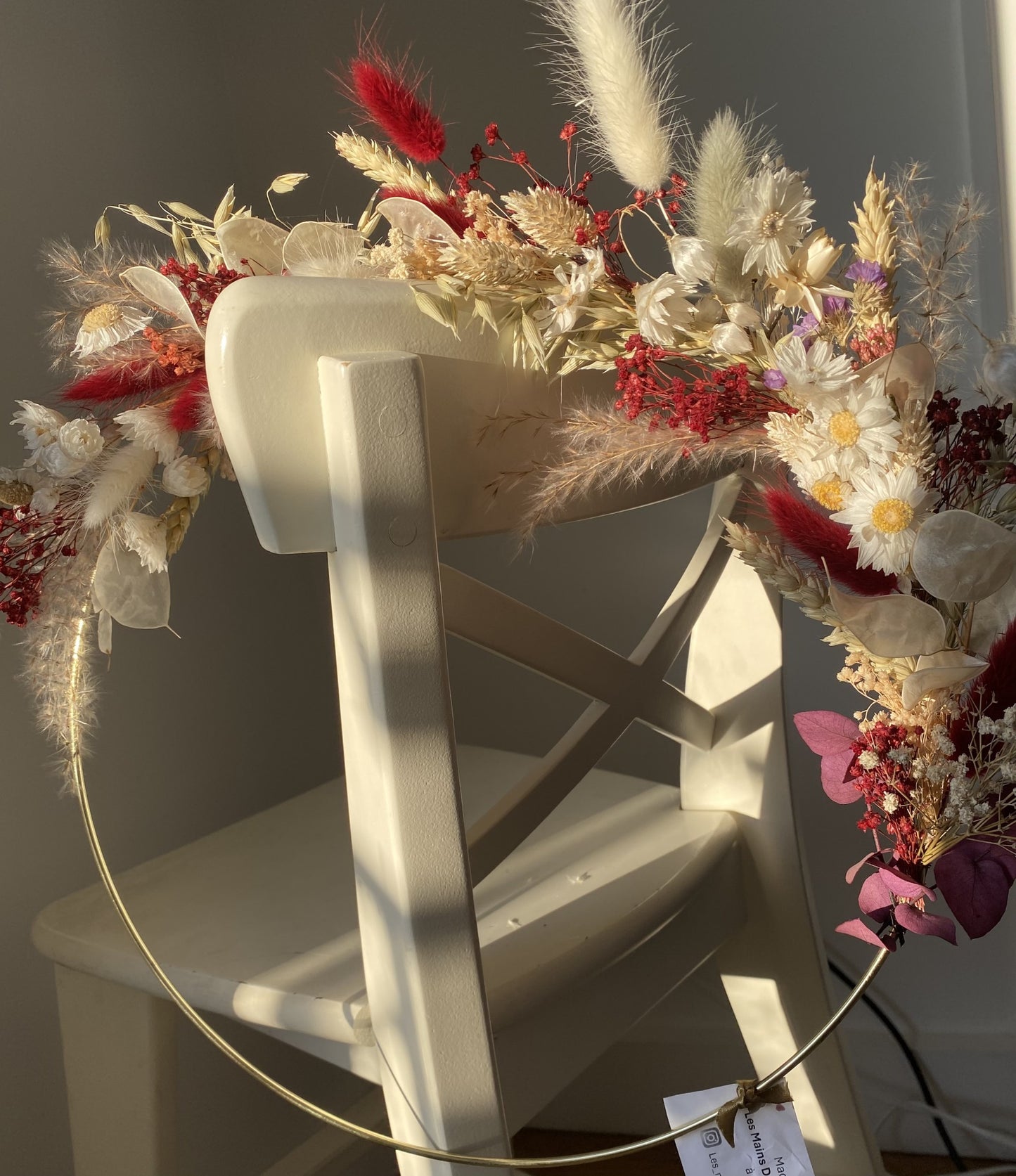 Couronne Moyen Modèle Naturel | Bordeaux | Blanc _ Les Mains dans les Fleurs