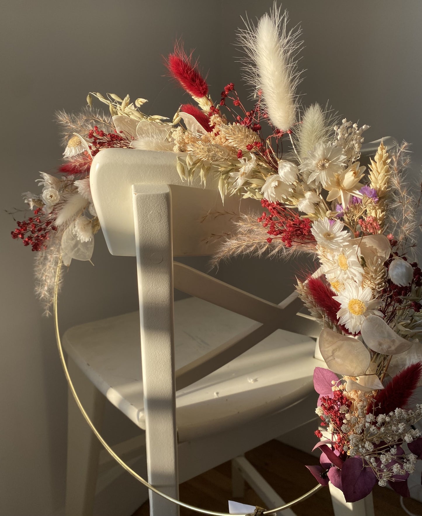 Couronne Moyen Modèle Naturel | Bordeaux | Blanc _ Les Mains dans les Fleurs