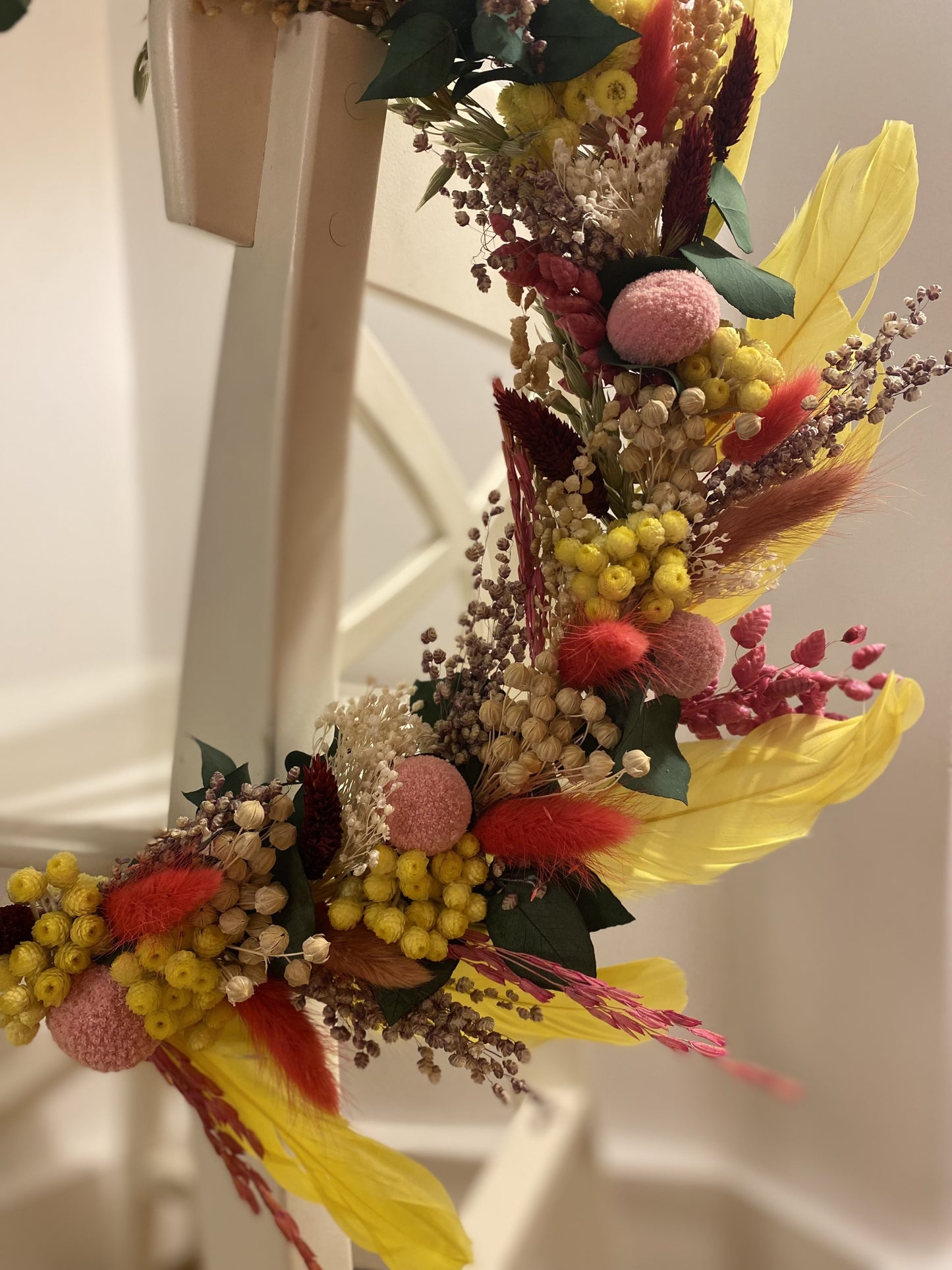 Couronne Moyen Modèle Fleurs & Plumes | Multicolore _ Les Mains dans les Fleurs