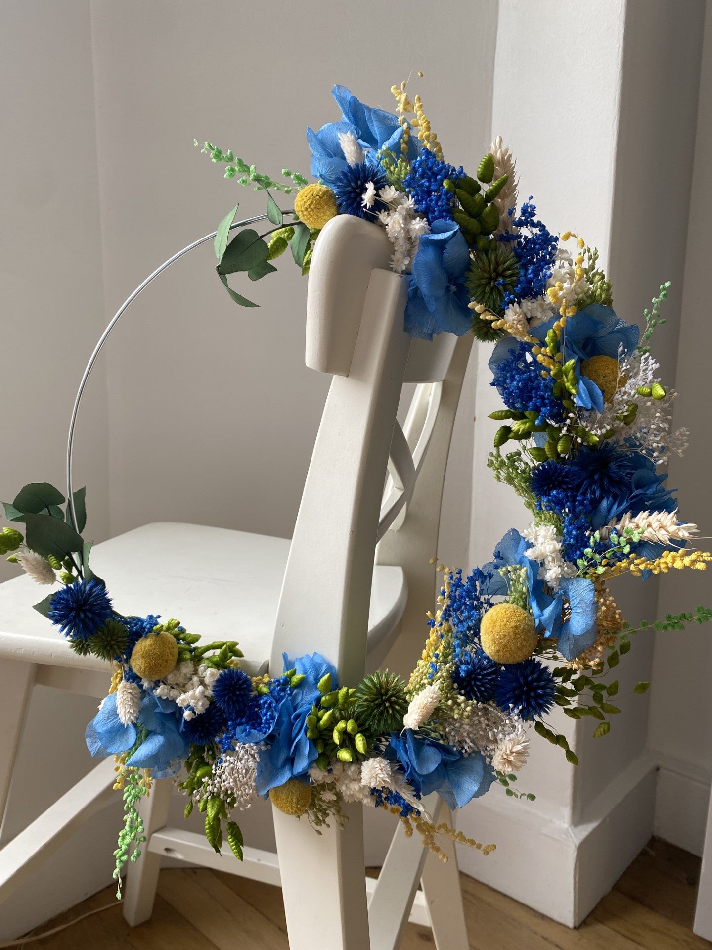 Couronne Moyen Modèle Bleu | Vert | Blanc | Jaune _ Les Mains dans les Fleurs