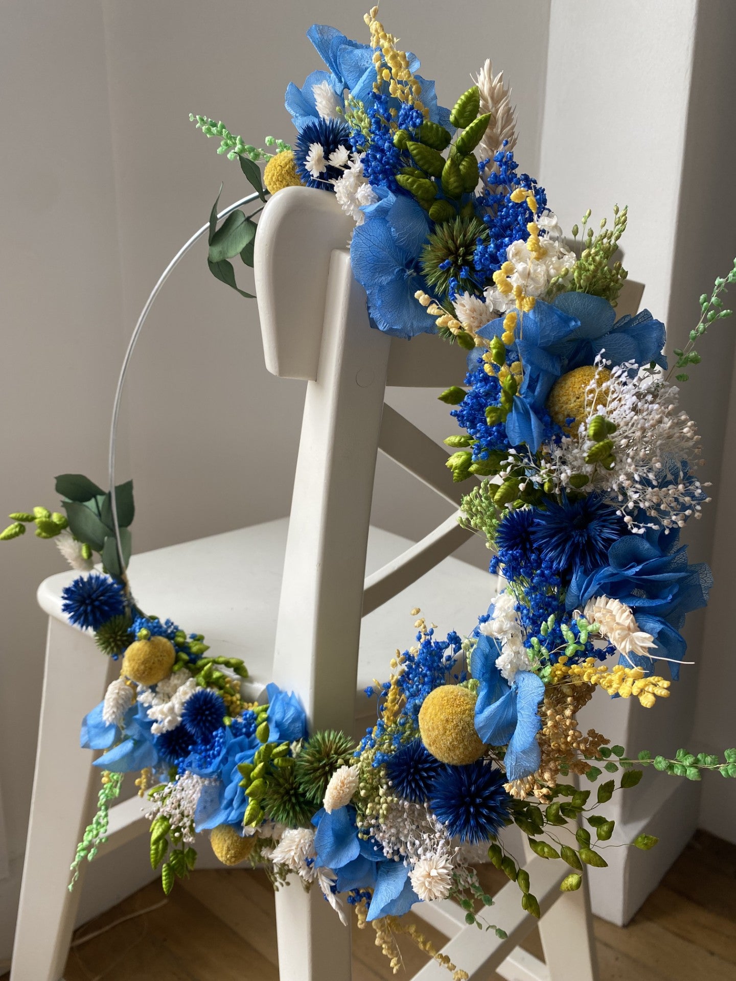 Couronne Moyen Modèle Bleu | Vert | Blanc | Jaune _ Les Mains dans les Fleurs