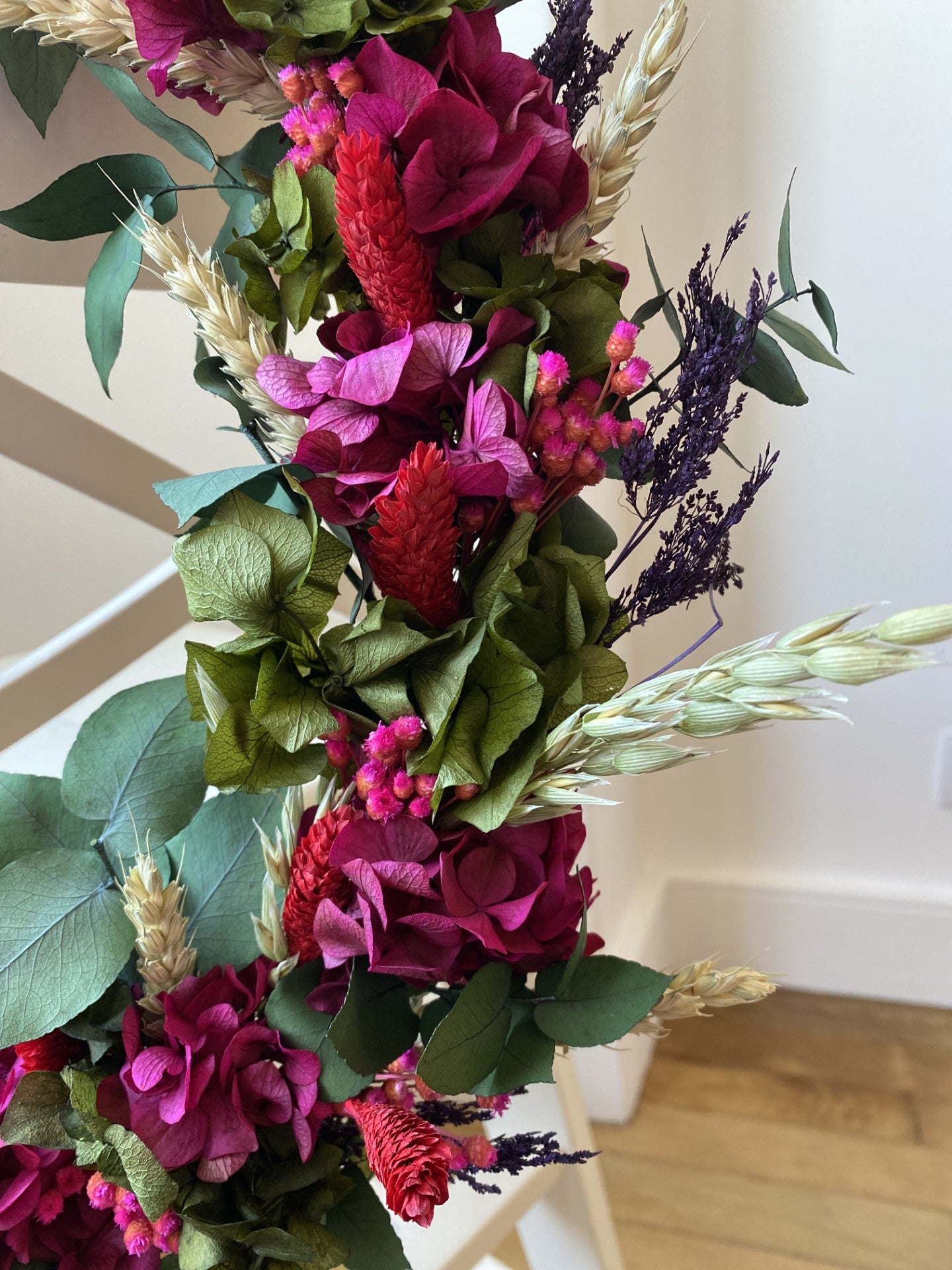 Couronne Moyen Modèle Vert | Rose fuschia | Rouge _ Les Mains dans les Fleurs