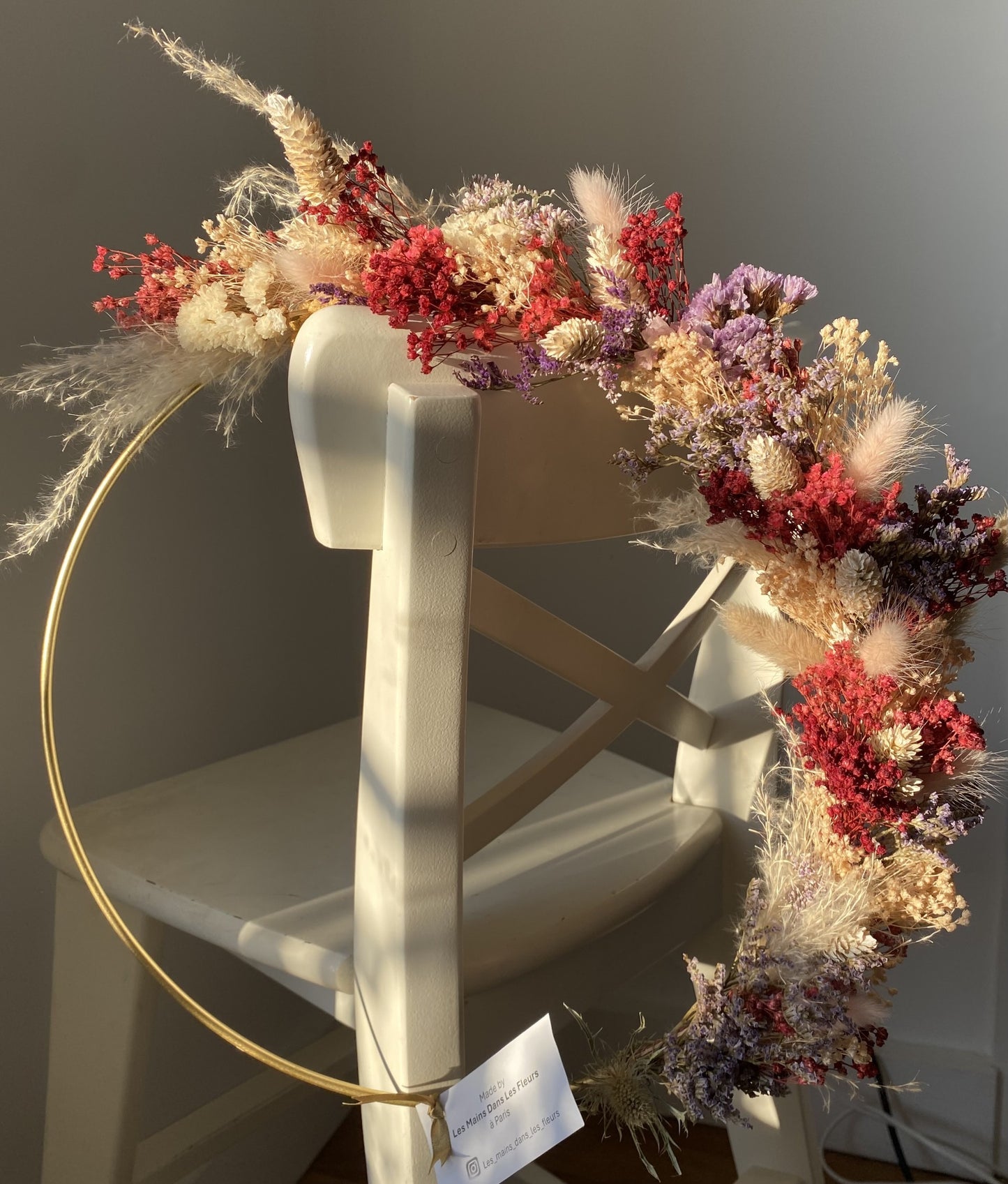 Couronne Moyen Modèle Parme | Corail | Blanc _ Les Mains dans les Fleurs