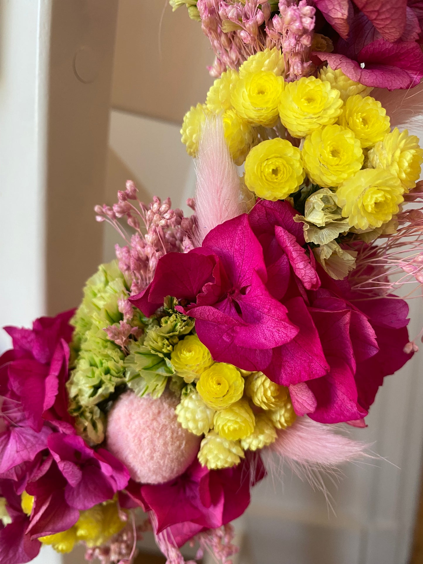 Couronne Petit Modèle Fuschia | Jaune _ Les Mains dans les Fleurs