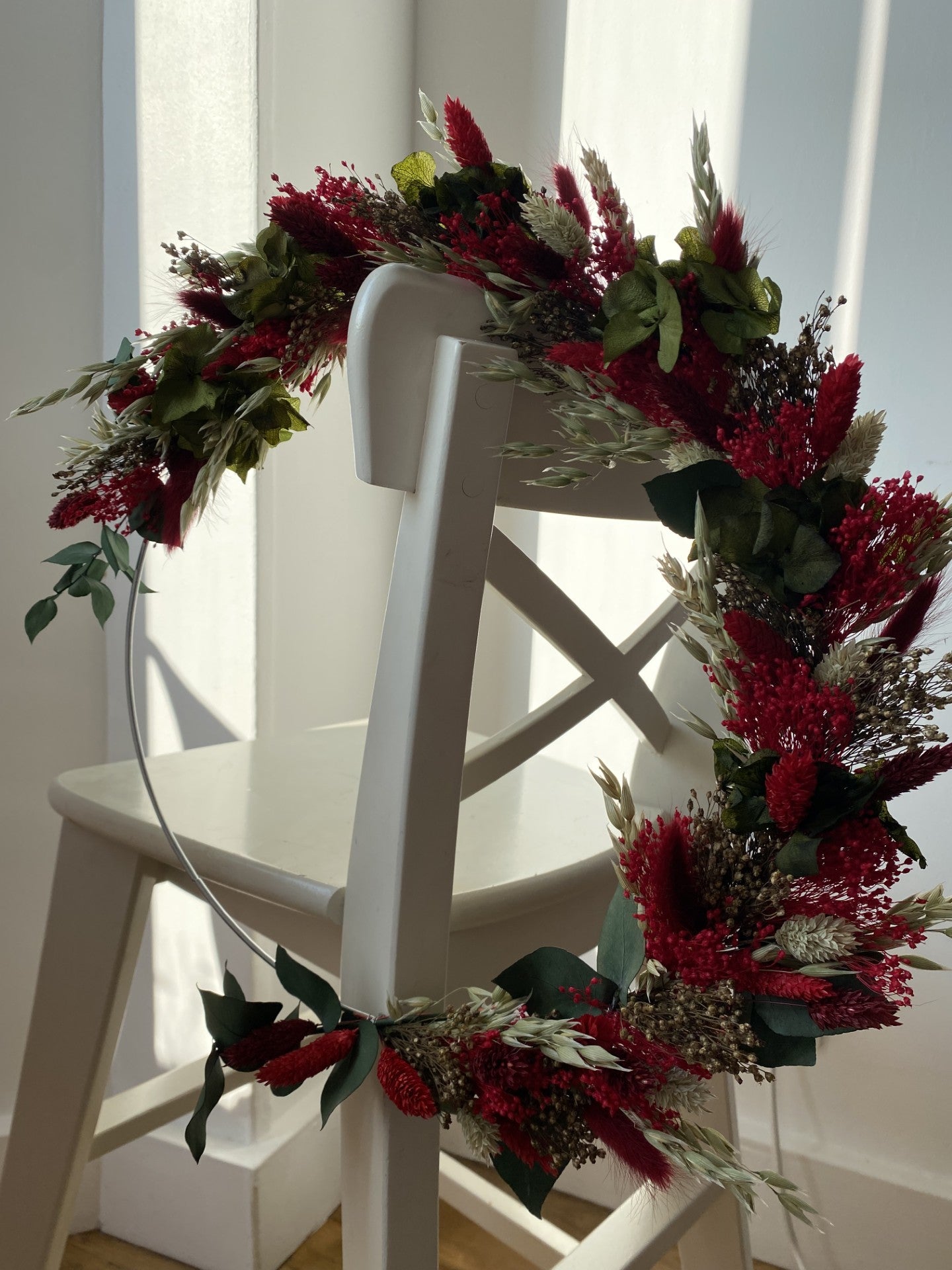 Couronne Moyen Modèle Rouge | Vert _ Les Mains dans les Fleurs