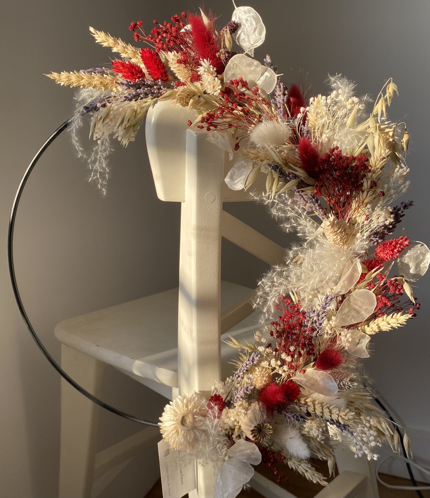 Couronne Moyen Modèle Naturel | Blanc | Bordeaux _ Les Mains dans les Fleurs