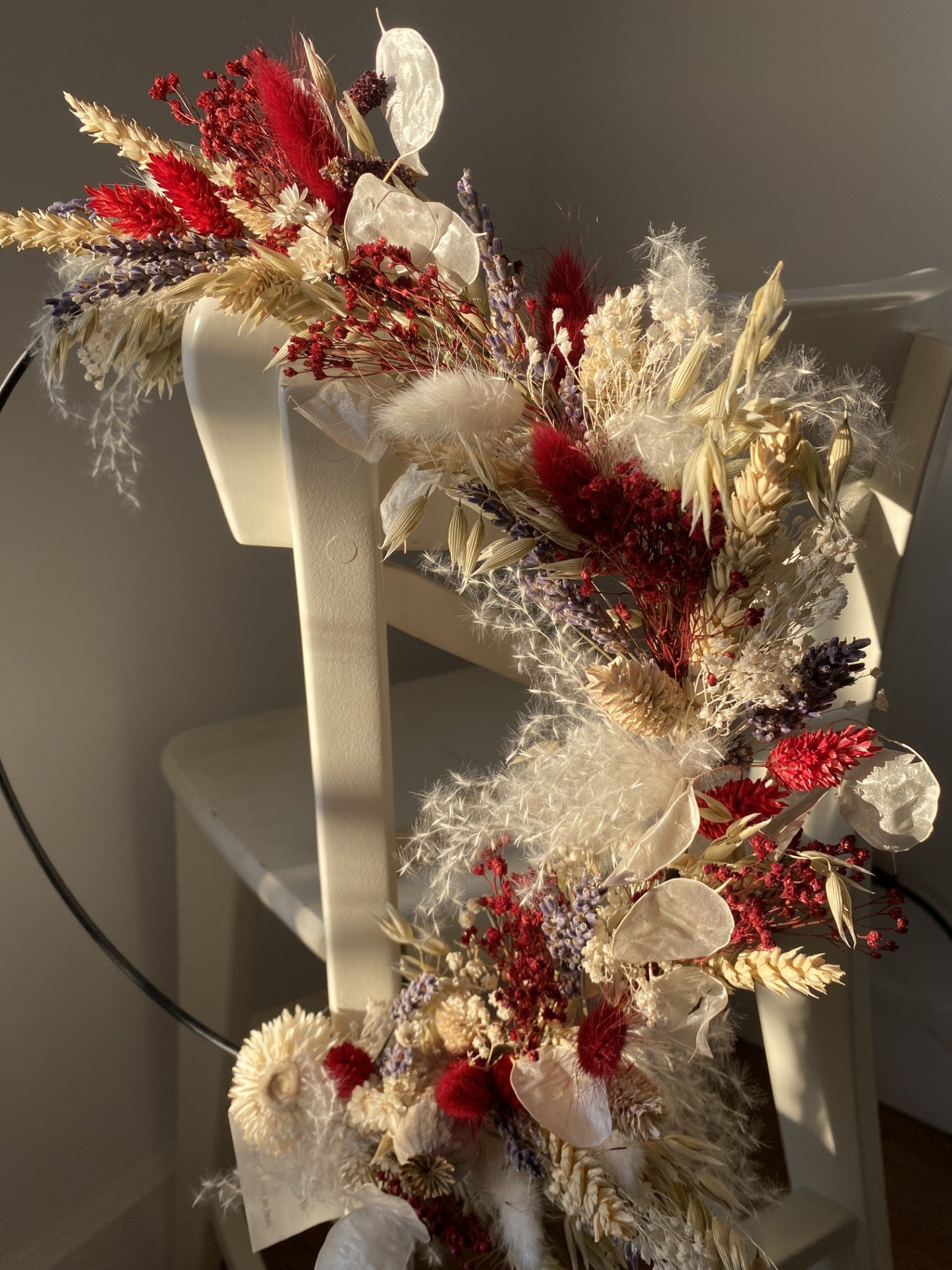 Couronne Moyen Modèle Naturel | Blanc | Bordeaux _ Les Mains dans les Fleurs