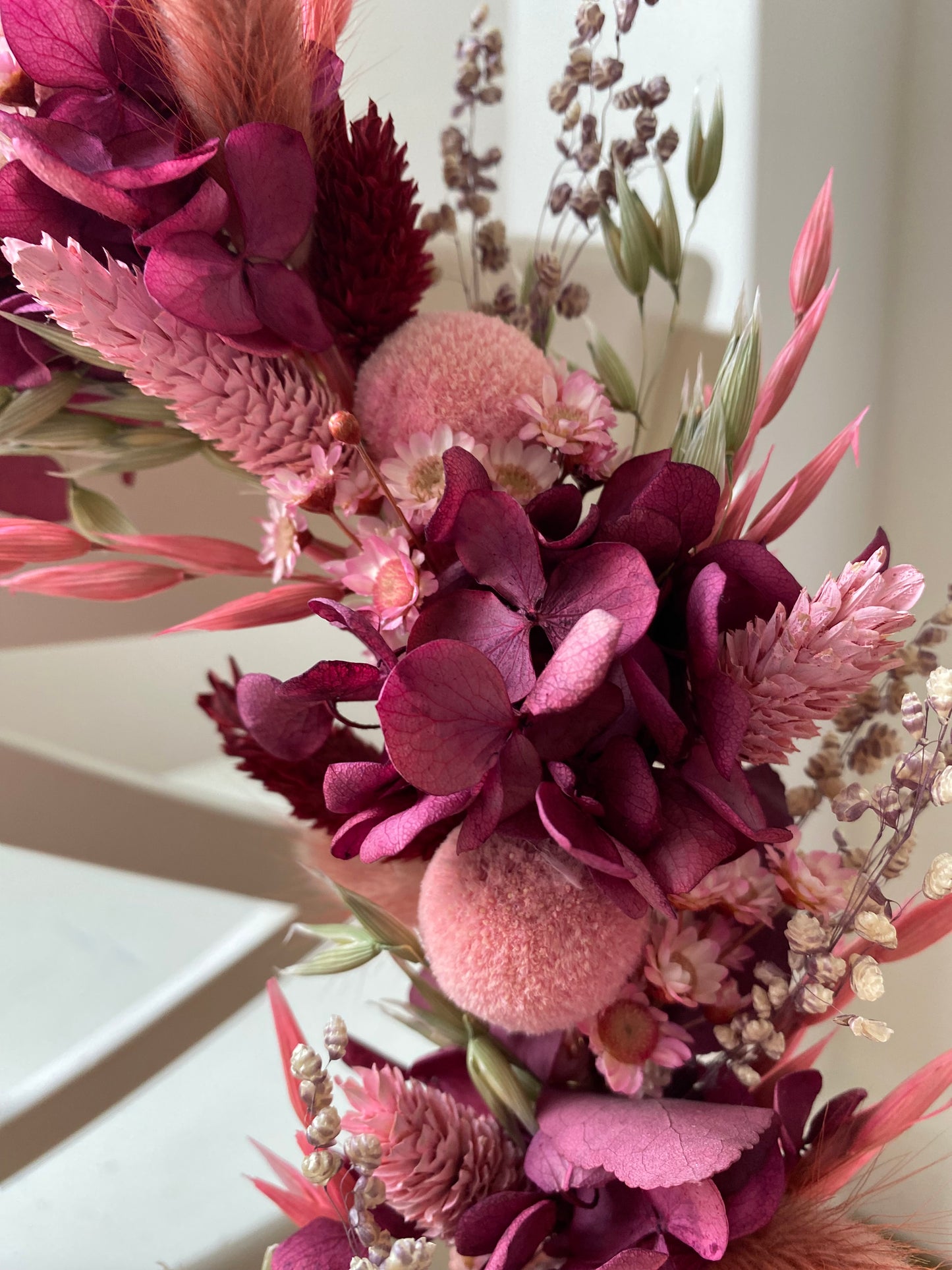 Couronne Moyen Modèle Rose | Bordeaux | Naturel _ Les Mains dans les Fleurs