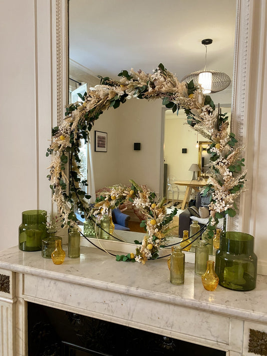 Couronne XXL Naturel | Vert | Jaune _ Les Mains dans les Fleurs