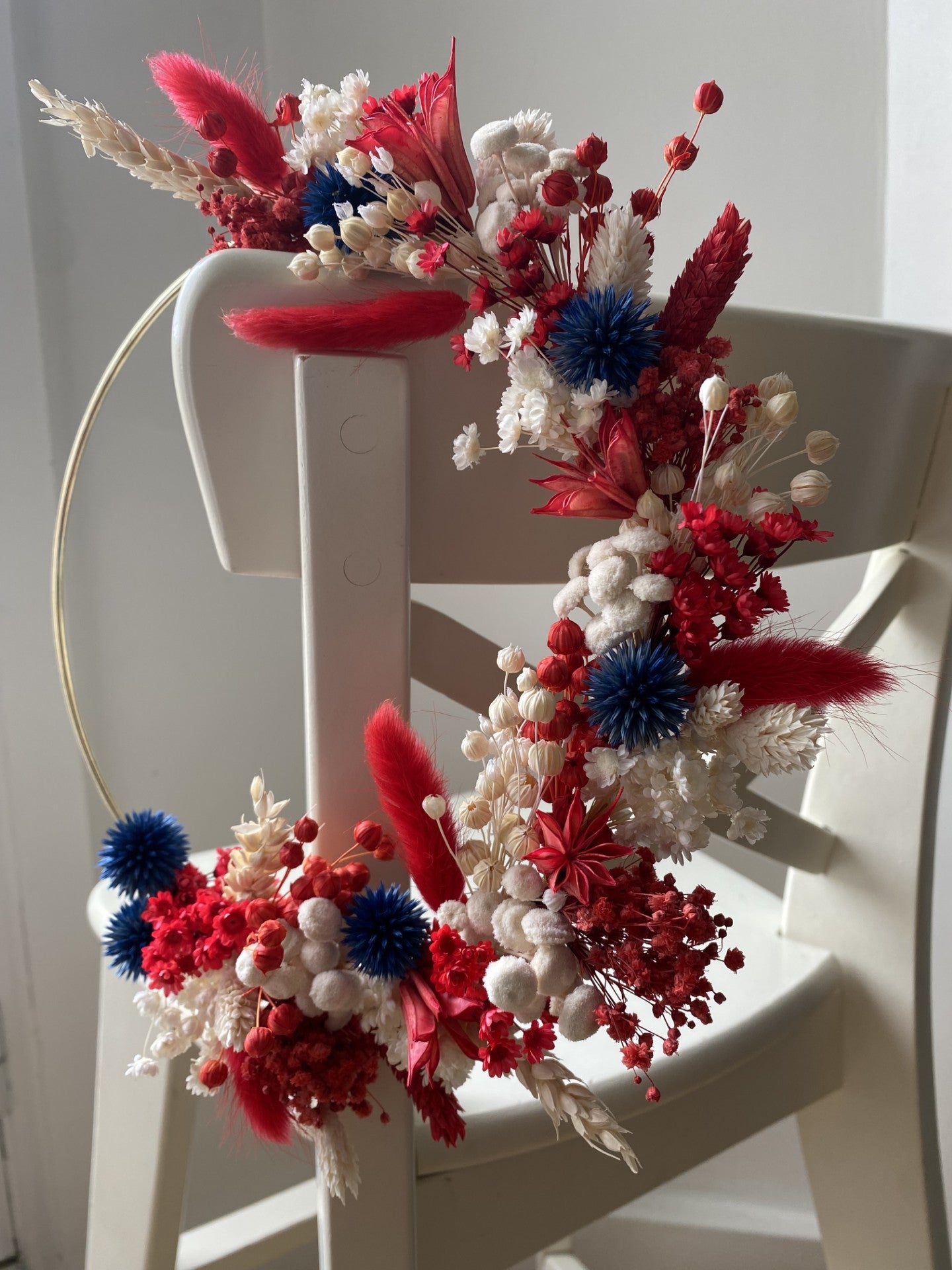Couronne Petit Modèle Bleu | Blanc | Rouge _ Les Mains dans les Fleurs