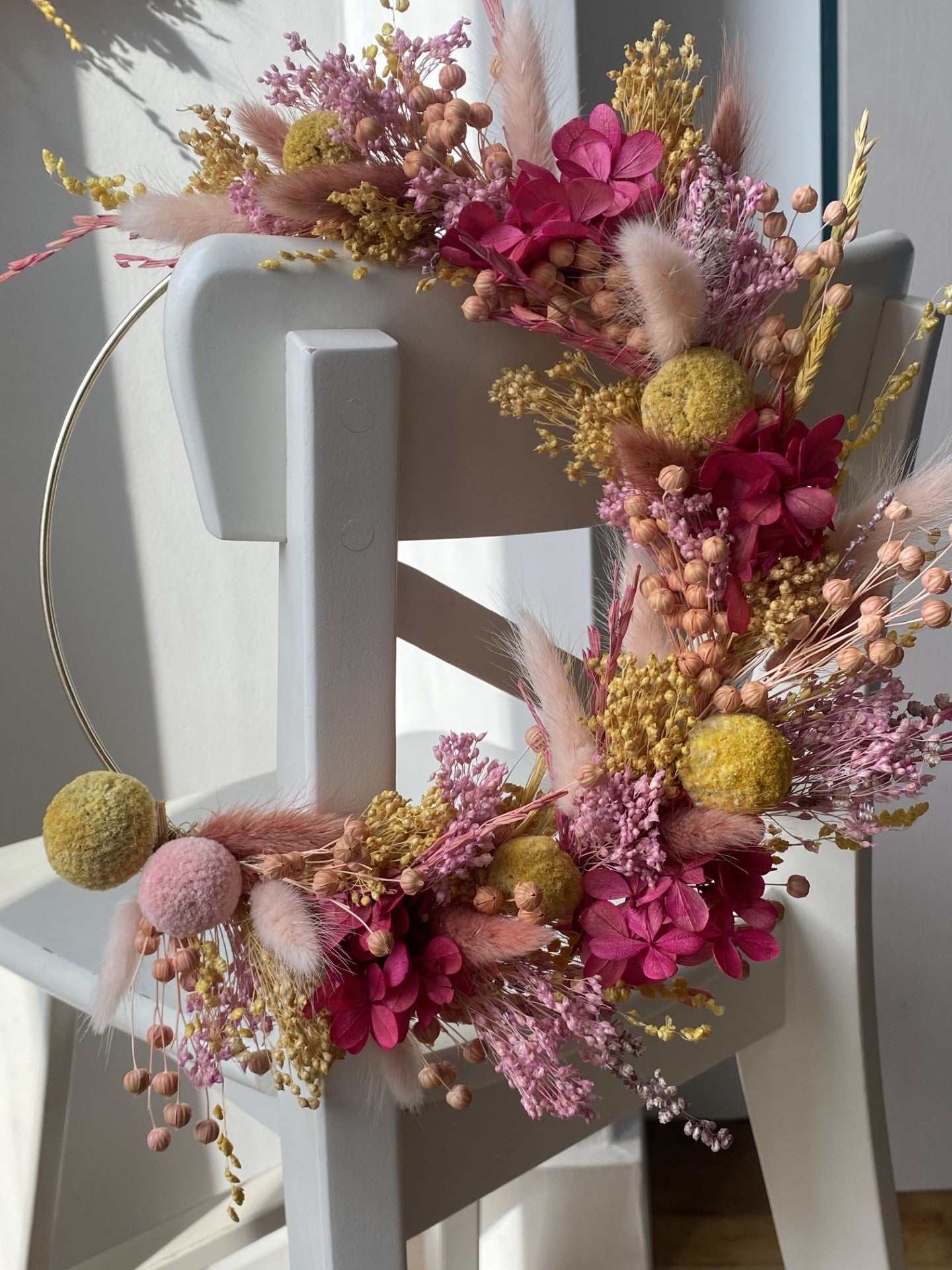 Couronne Petit Modèle Rose | Jaune _ Les Mains dans les Fleurs