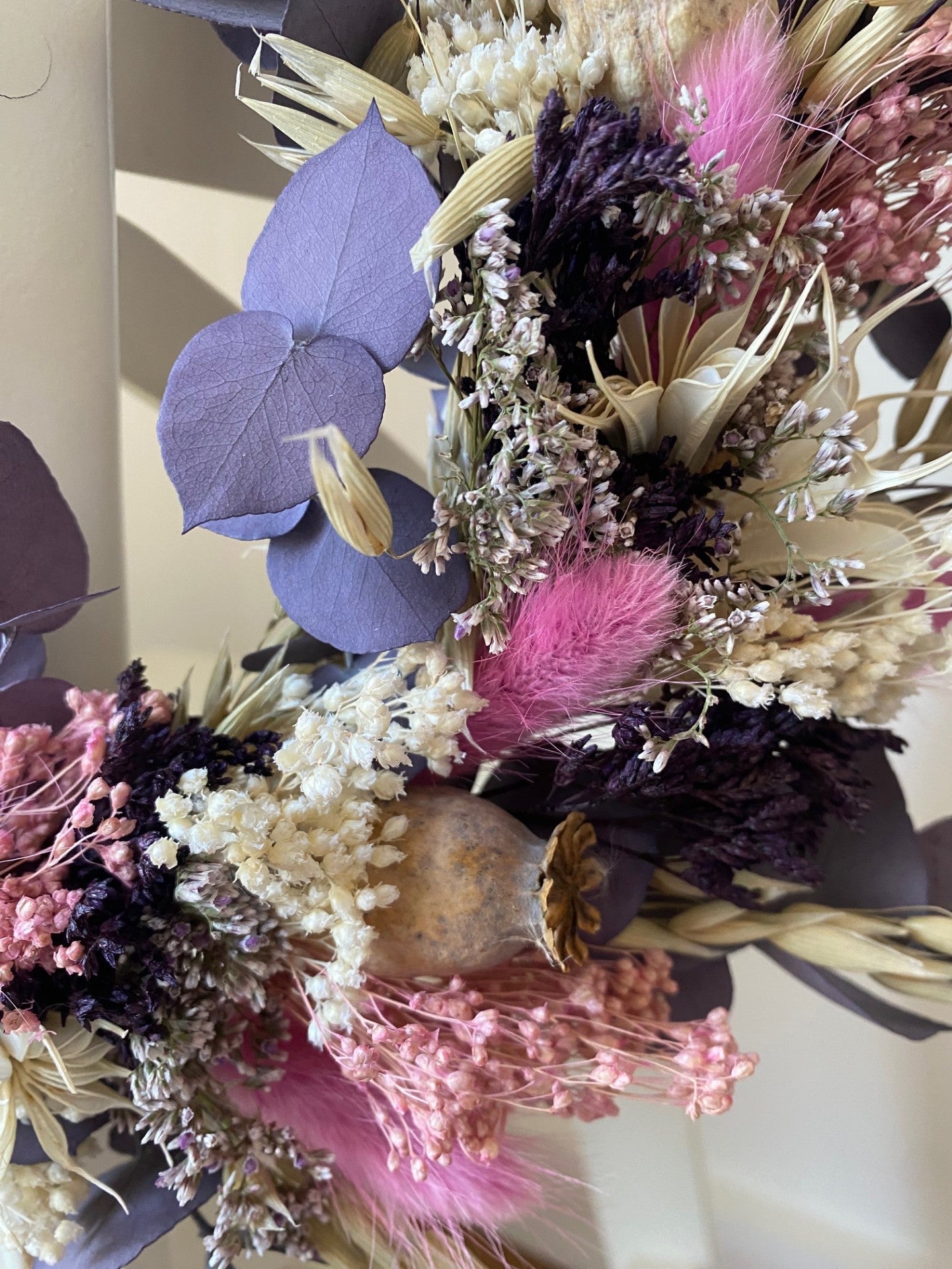 Couronne Petit Modèle Eucalyptus violet | Blanc | Rose | Mauve | Violet _ Les Mains dans les Fleurs