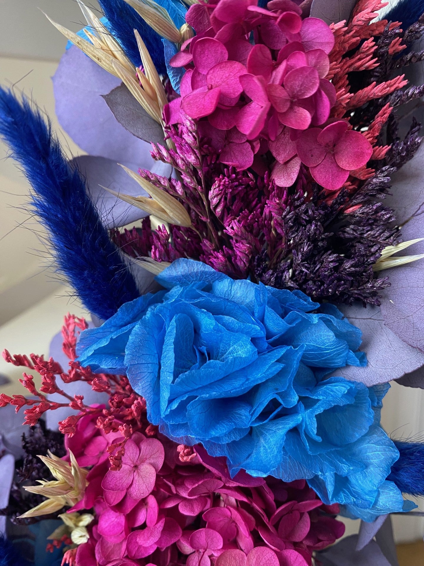 Couronne Moyen Modèle Fuschia | Bleu | Eucalyptus violet _ Les Mains dans les Fleurs