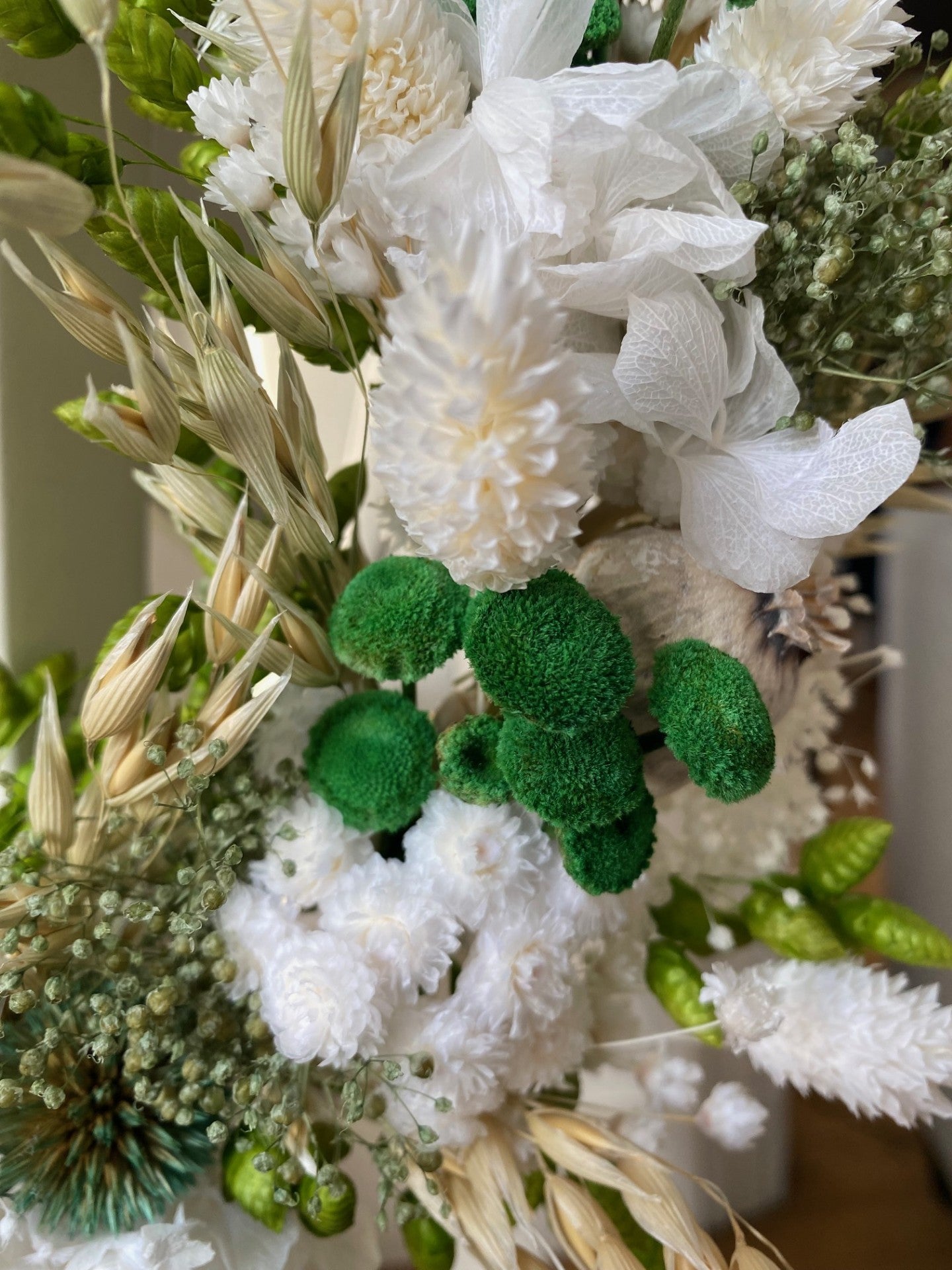 Couronne Moyen Modèle Vert | Blanc _ Les Mains dans les Fleurs