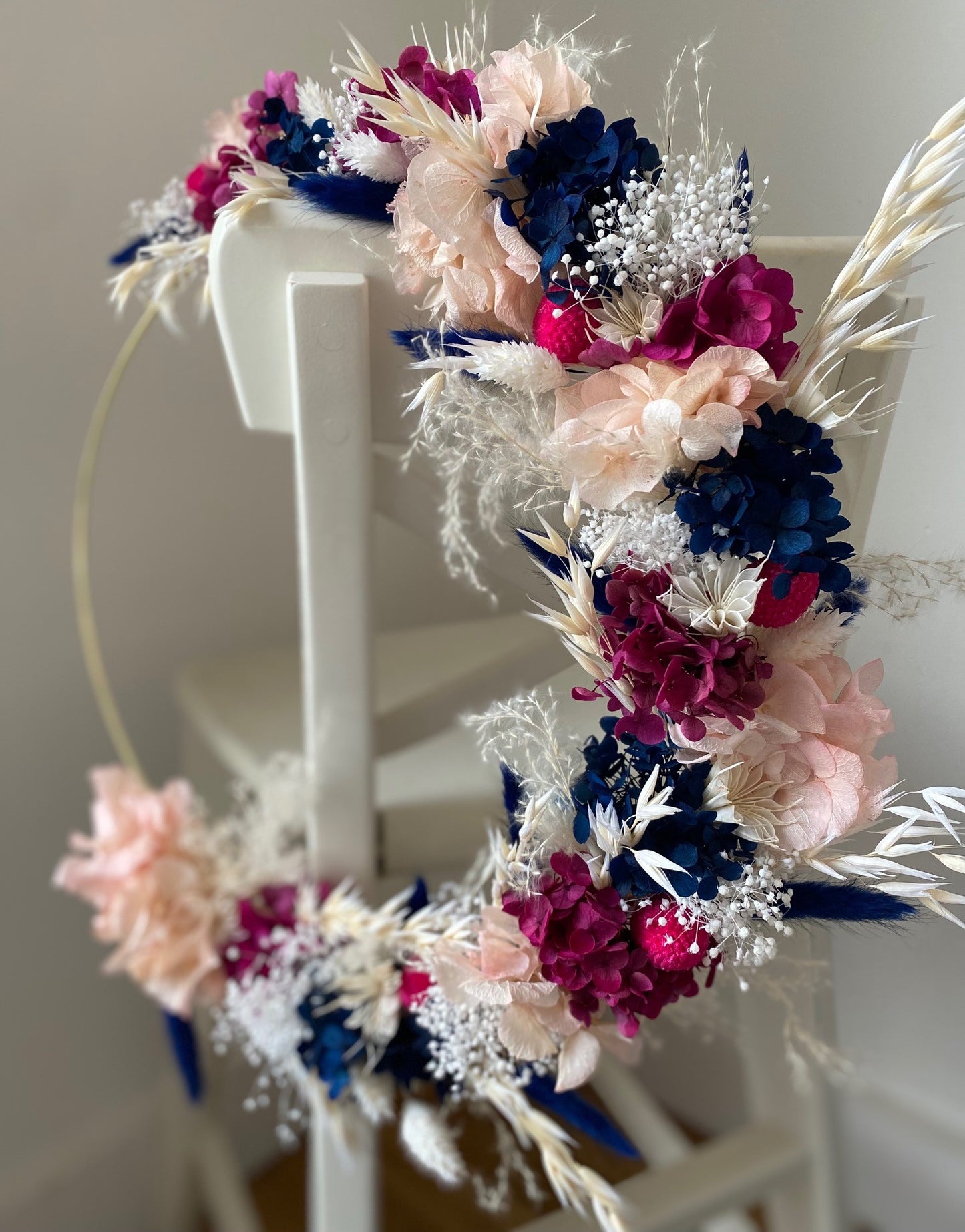 Couronne Moyen Modèle Fuschia | Rose pâle | Marine | Blanc _ Les Mains dans les Fleurs
