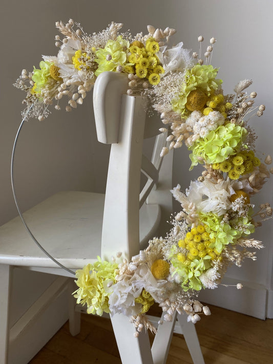 Couronne Moyen Modèle Jaune | Blanc | Naturel _ Les Mains dans les Fleurs