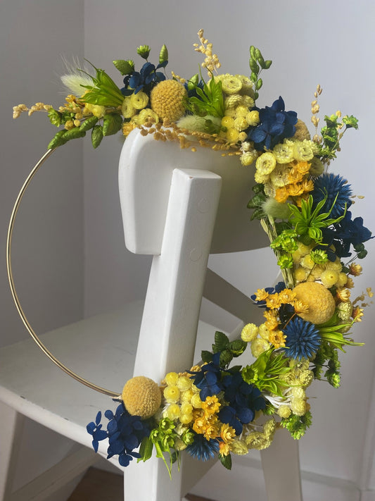 Couronne Moyen Modèle Vert | Jaune | Bleu _ Les Mains dans les Fleurs