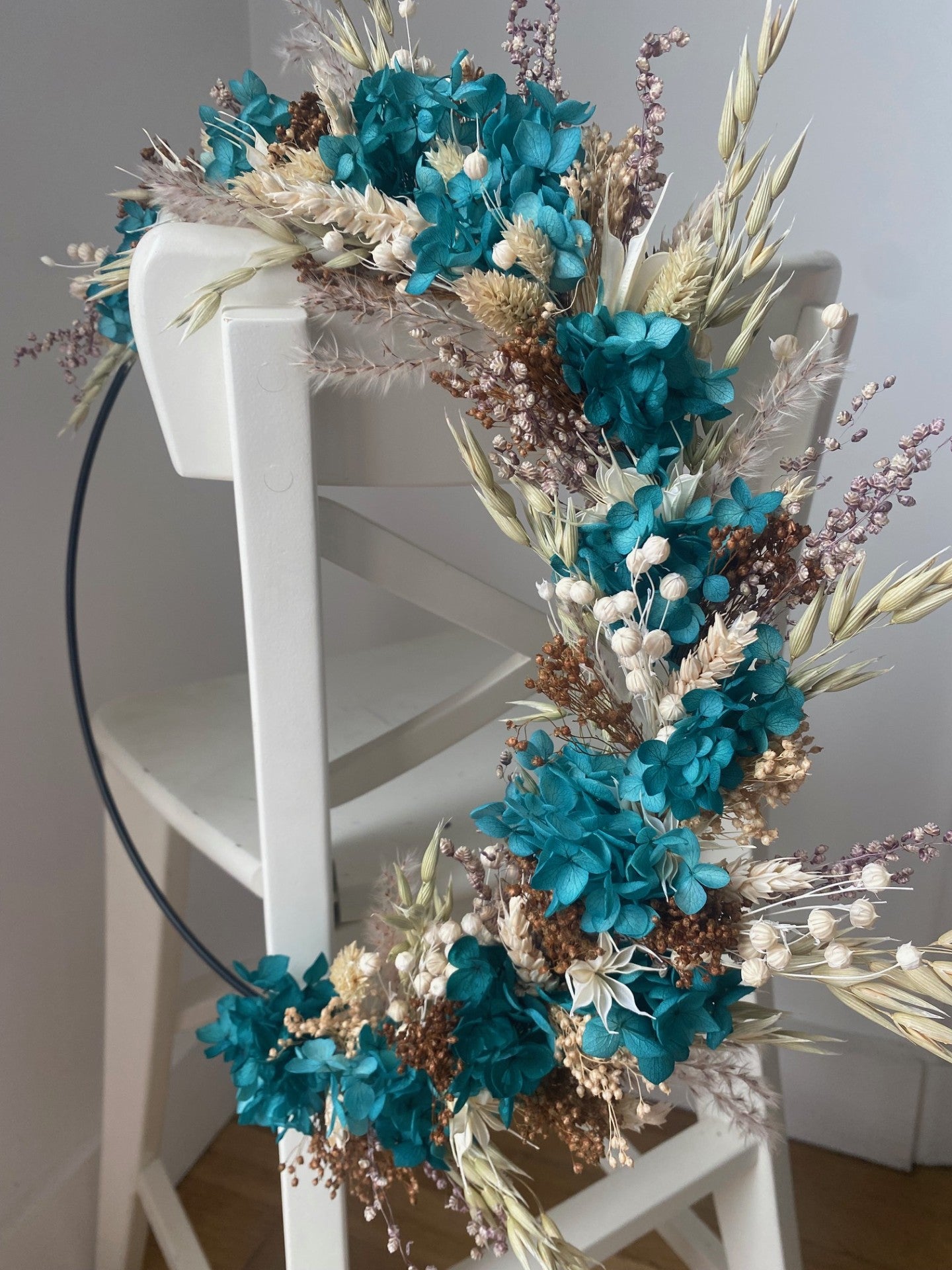 Couronne Moyen Modèle Turquoise | Naturel _ Les Mains dans les Fleurs