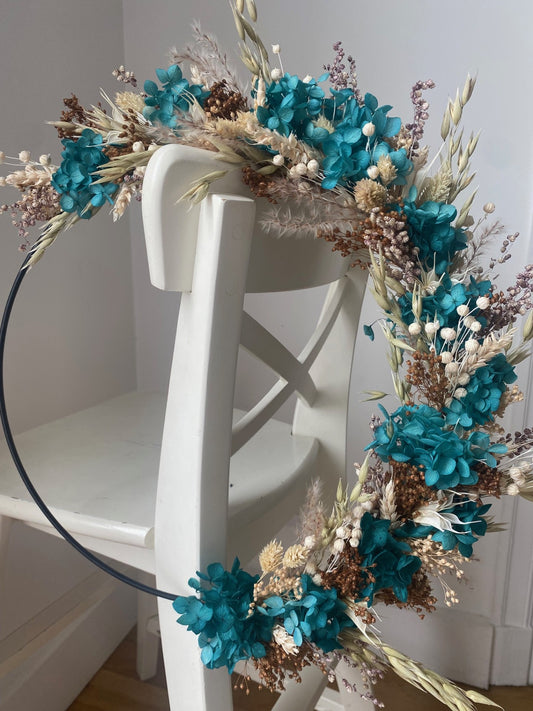 Couronne Moyen Modèle Turquoise | Naturel _ Les Mains dans les Fleurs