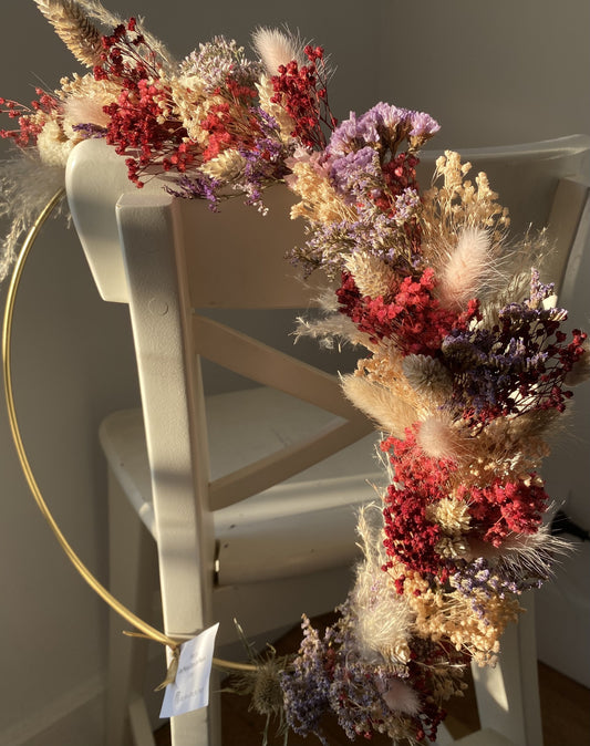 Couronne Moyen Modèle Parme | Corail | Blanc _ Les Mains dans les Fleurs