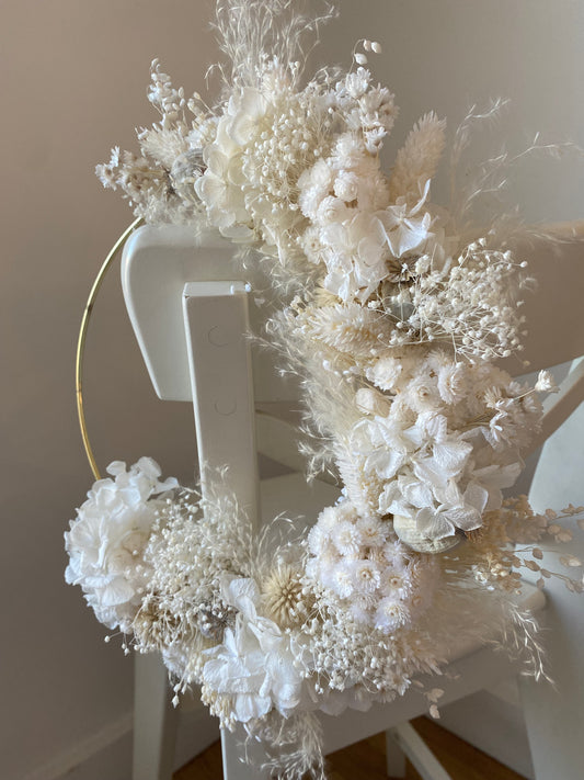 Couronne Petit Modèle Blanche _ Les Mains dans les Fleurs
