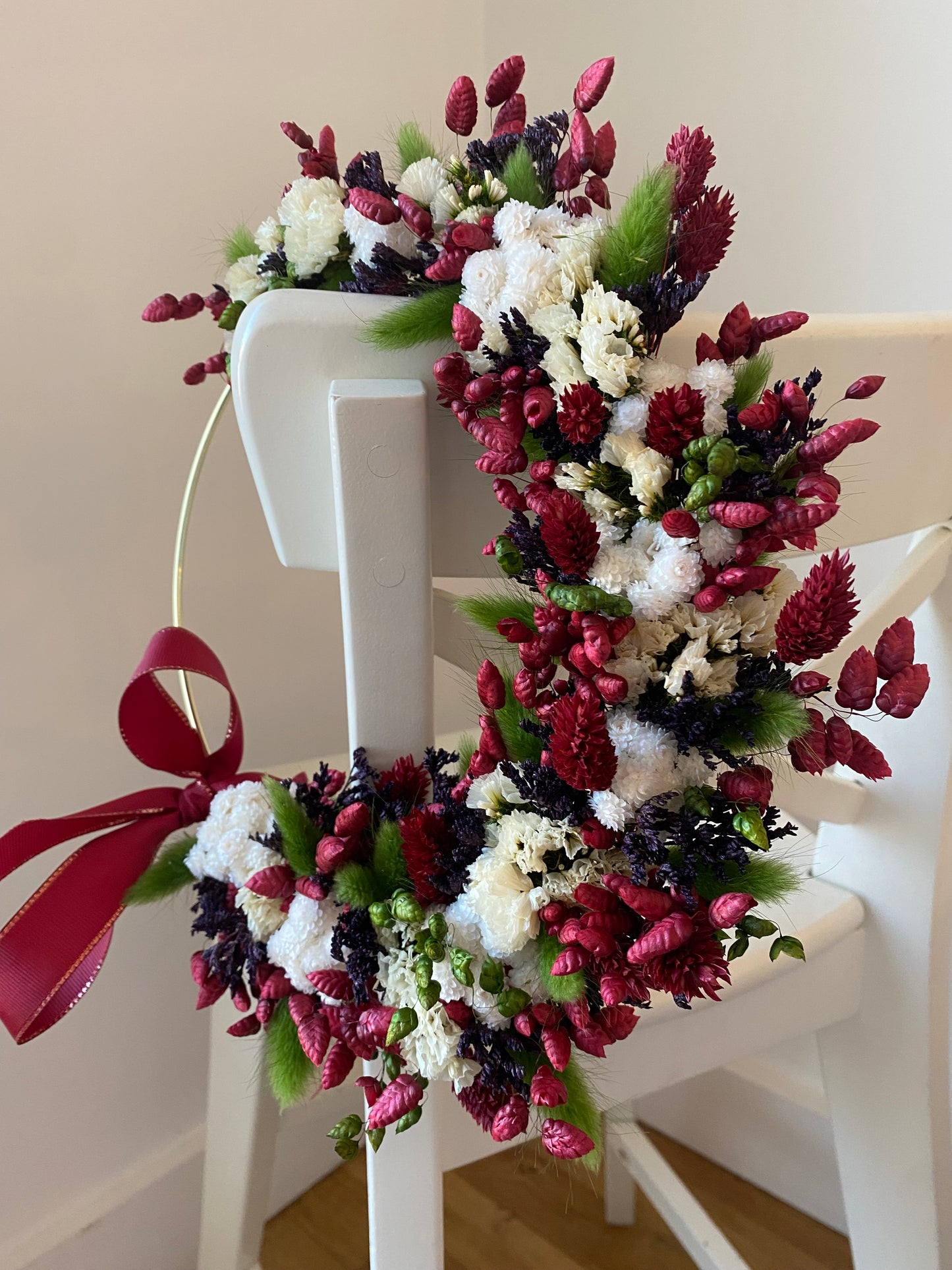 Couronne Petit Modèle Bordeaux | Blanc | Vert _ Les Mains dans les Fleurs