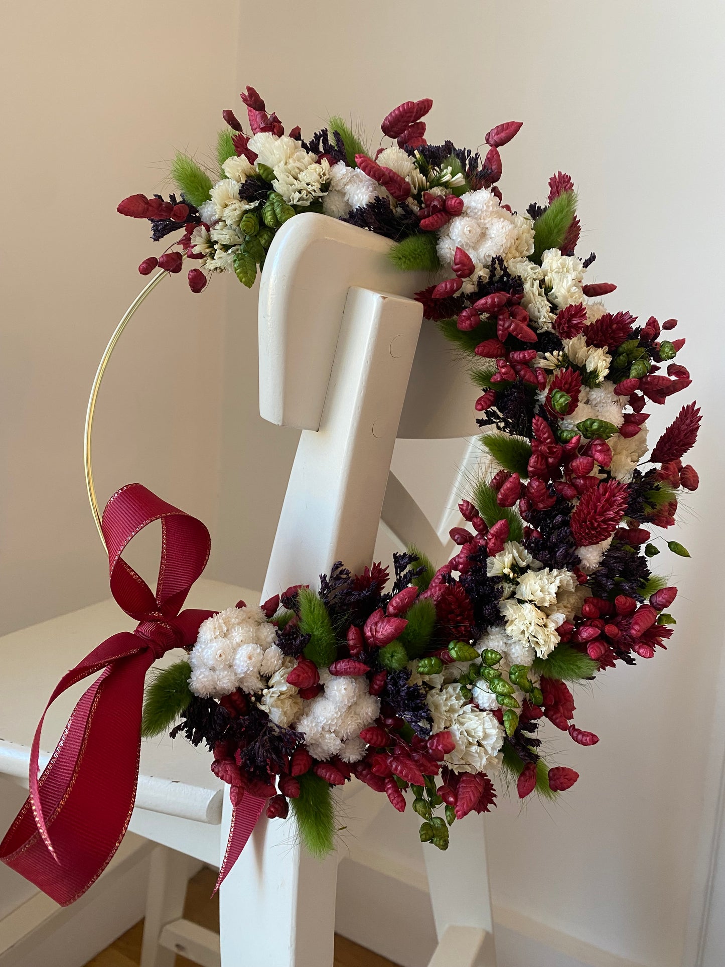 Couronne Petit Modèle Bordeaux | Blanc | Vert _ Les Mains dans les Fleurs