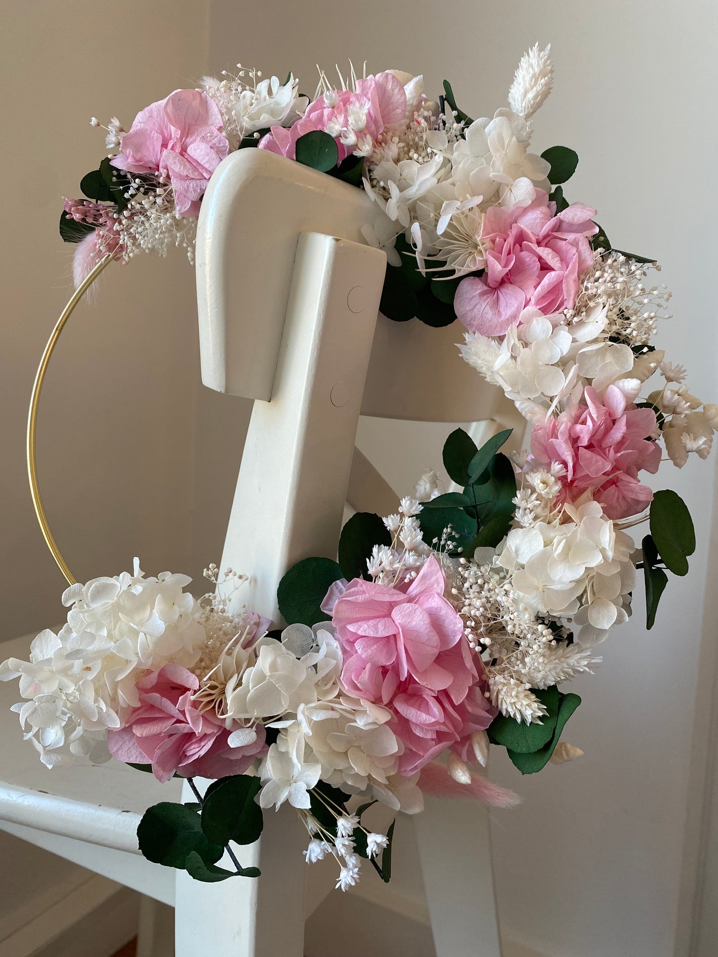 Couronne Petit Modèle Rose | Blanc | Vert _ Les Mains dans les Fleurs