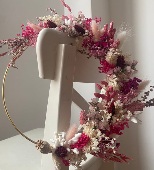 Couronne Petit Modèle Rose _ Les Mains dans les Fleurs