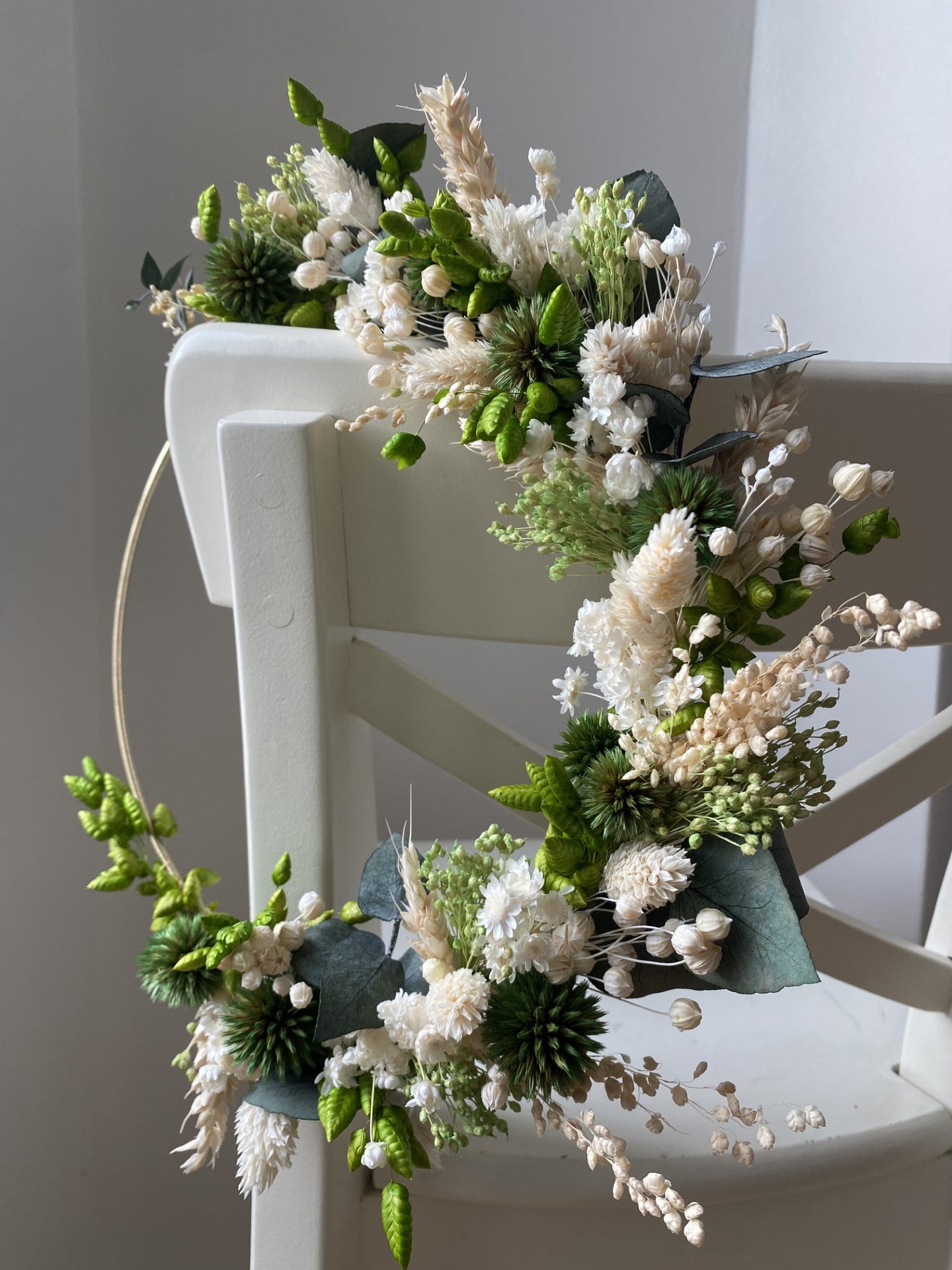 Couronne Petit Modèle Vert | Blanc _ Les Mains dans les Fleurs