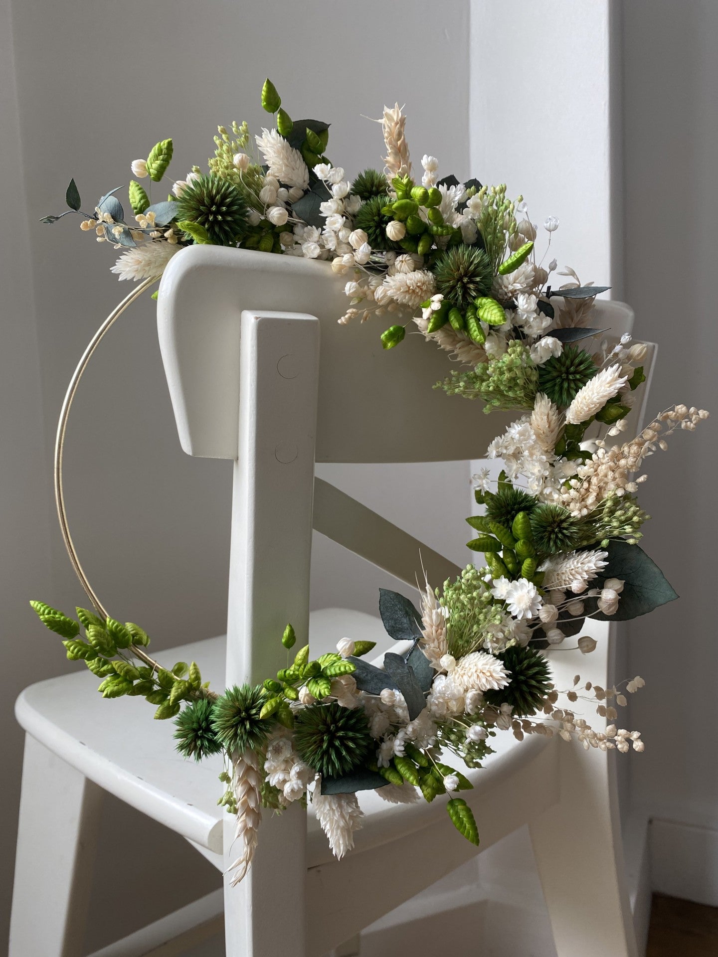 Couronne Petit Modèle Vert | Blanc _ Les Mains dans les Fleurs