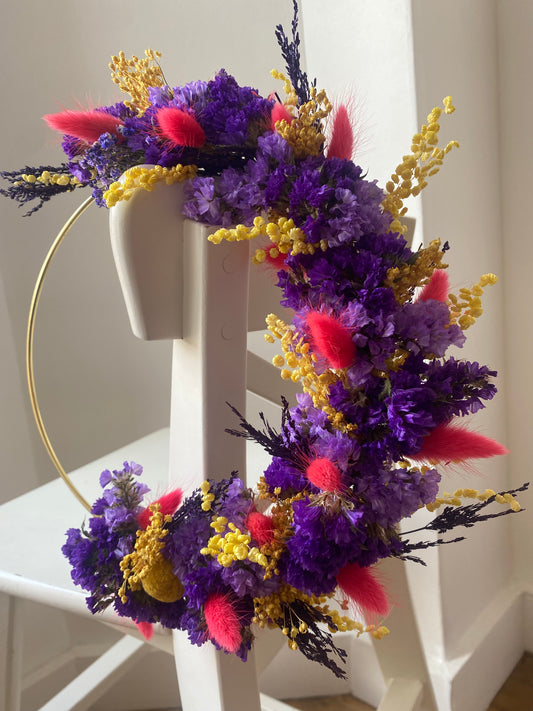 Couronne Petit Modèle Violet | Mauve | Jaune | Rose _ Les Mains dans les Fleurs