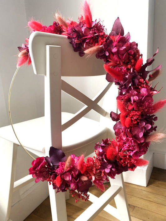 Couronne Moyen Modèle Rose | Rouge _ Les Mains dans les Fleurs