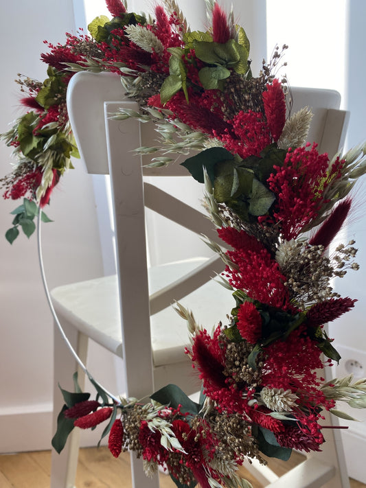 Couronne Moyen Modèle Rouge | Vert _ Les Mains dans les Fleurs