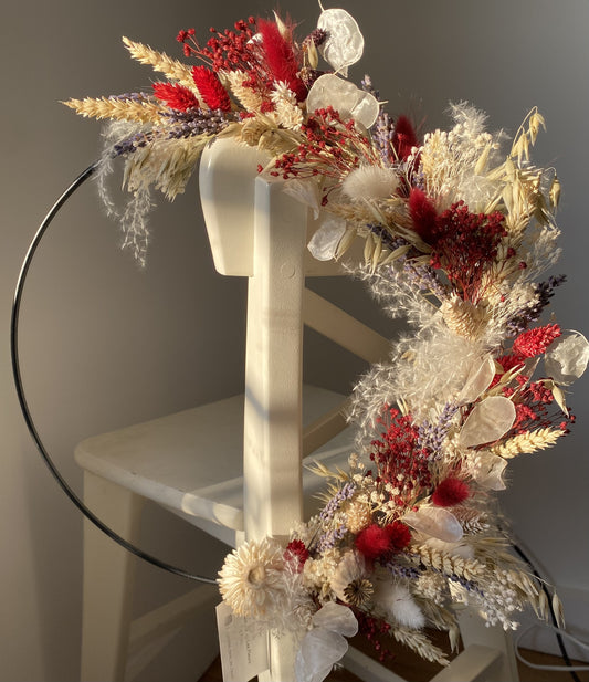Couronne Moyen Modèle Naturel | Blanc | Bordeaux _ Les Mains dans les Fleurs