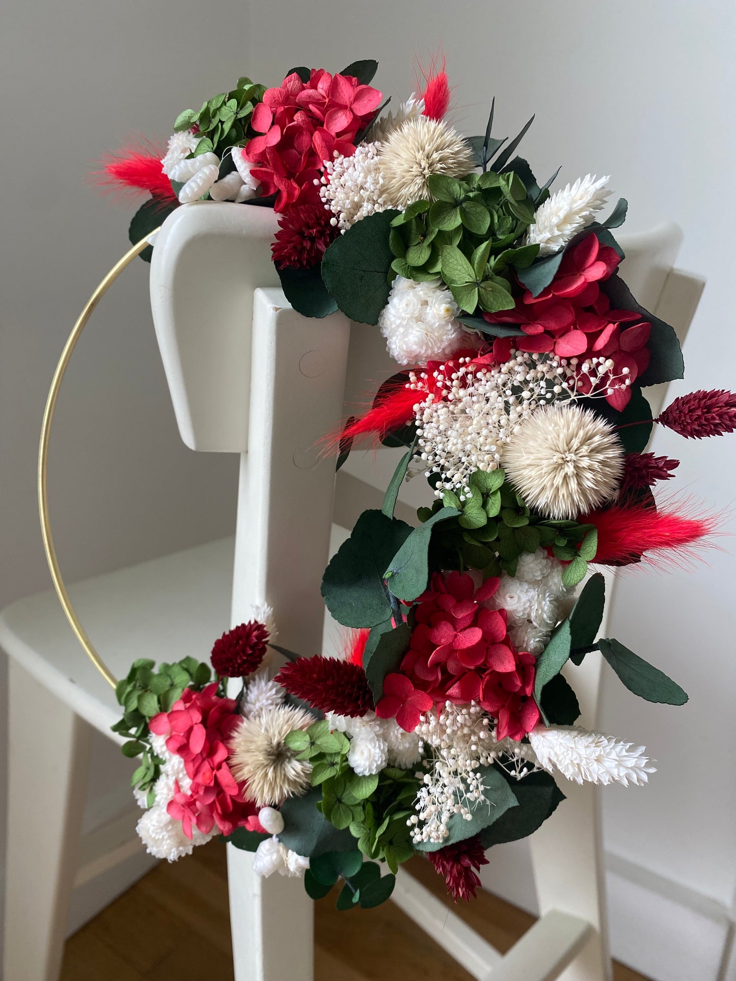 Couronne Petit Modèle Rouge| Blanc | Vert _ Les Mains dans les Fleurs