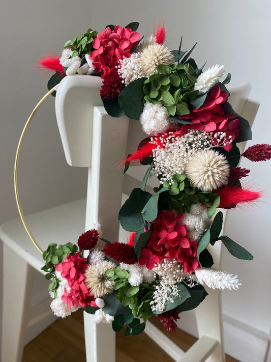 Couronne Petit Modèle Rouge| Blanc | Vert _ Les Mains dans les Fleurs