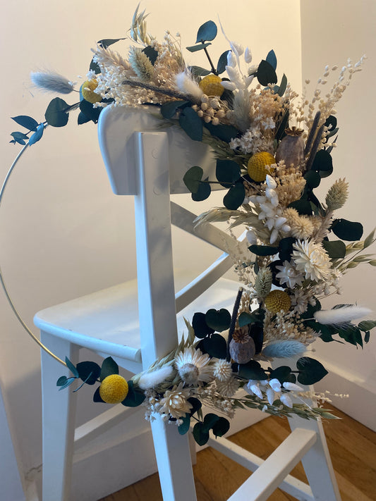 Couronne Moyen Modèle Vert | Jaune | Blanc _ Les Mains dans les Fleurs